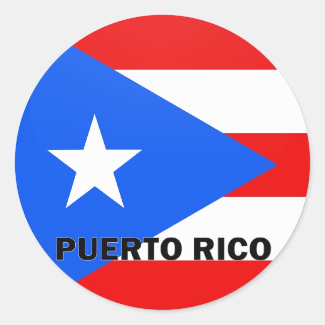 Qualitätsflagge Puerto Rico Roundel Runder Aufkleber (Vorderseite)