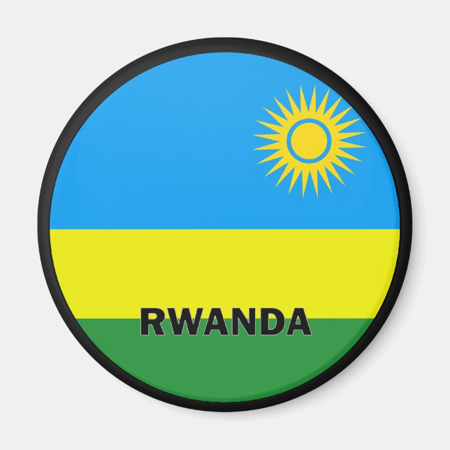 Qualitätsflagge Ruanda Roundel Magnet (Vorne)