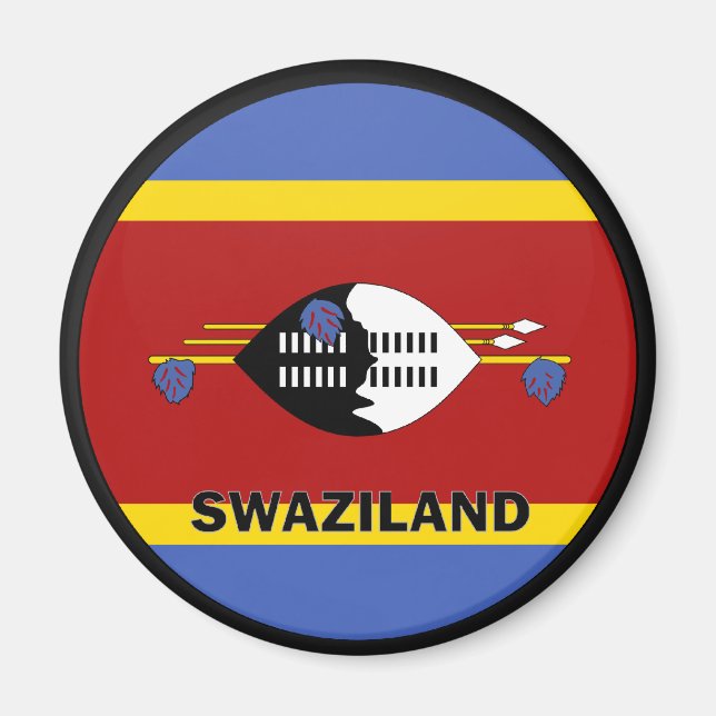 Qualitätsflagge Swaziland Roundel Magnet (Vorne)