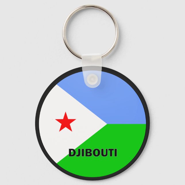 Qualitätsflagge von Djibouti Roundel Schlüsselanhänger (Vorderseite)