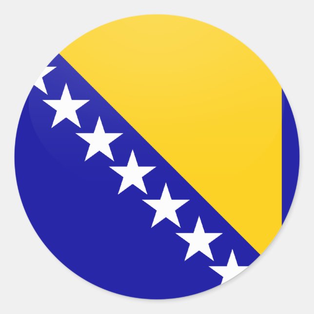 Qualitätsflaggenzirkel von Bosnien und Herzegowina Runder Aufkleber (Vorderseite)
