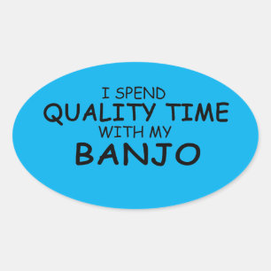 Qualitätszeit Banjo Oval Sticker