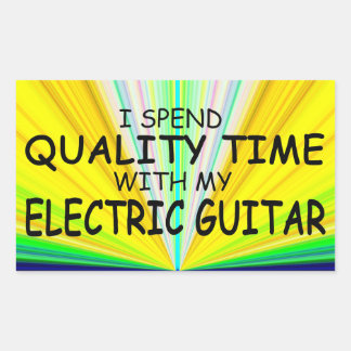 Qualitätszeit Elektrische Gitarre rechteckiger Auf Aufkleber