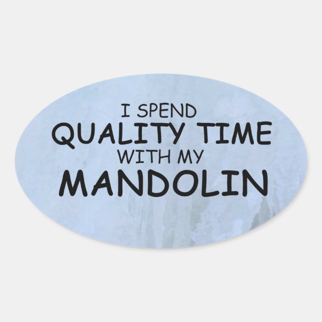 Qualitätszeit Mandolin Oval Sticker (Vorderseite)