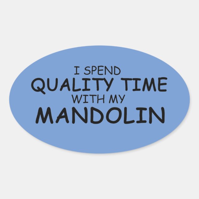 Qualitätszeit Mandolin Oval Sticker (Vorderseite)