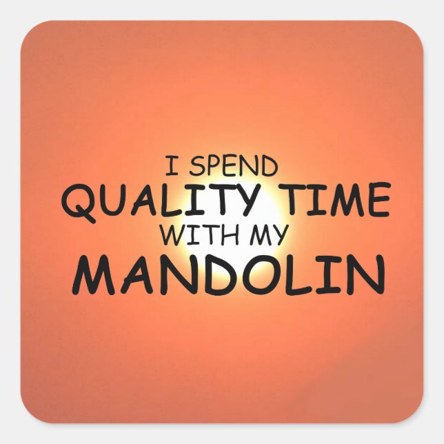 Qualitätszeit Mandolin Square Sticker (Vorderseite)