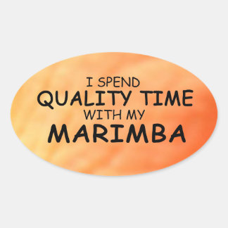 Qualitätszeit Marimba Oval Aufkleber