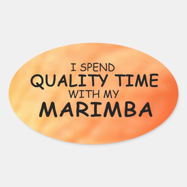 Qualitätszeit Marimba Oval Aufkleber (Vorderseite)