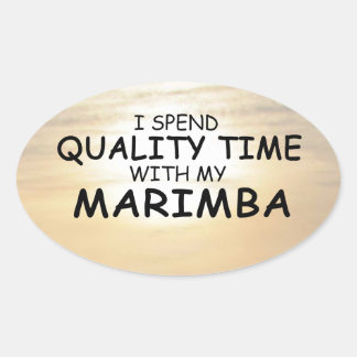 Qualitätszeit Marimba Oval Aufkleber