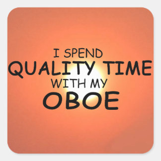 Qualitätszeit Oboe-Quadrat-Aufkleber Quadratischer Aufkleber