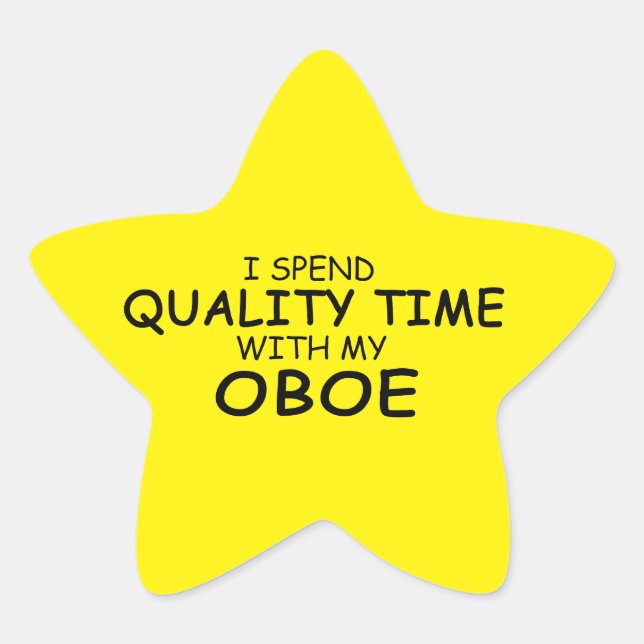 Qualitätszeit Oboe-Star-Aufkleber Stern-Aufkleber (Vorderseite)