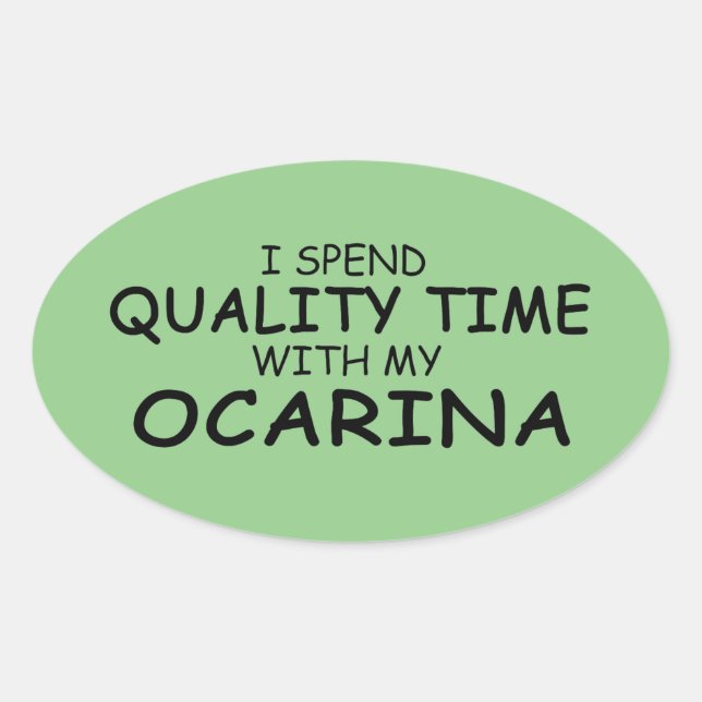 Qualitätszeit Ocarina Oval Aufkleber (Vorderseite)
