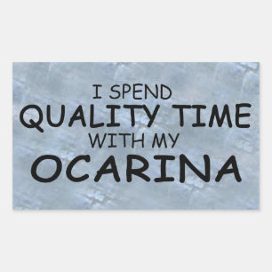 Qualitätszeit Ocarina Rechteckige Aufkleber