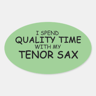 Qualitätszeit Tenx Sax Oval Aufkleber