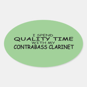 Qualitätszeitkontrabass Klarinette Oval Aufkleber