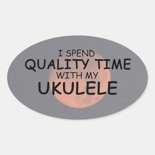Qualitätszeitukulele Oval Sticker (Vorderseite)