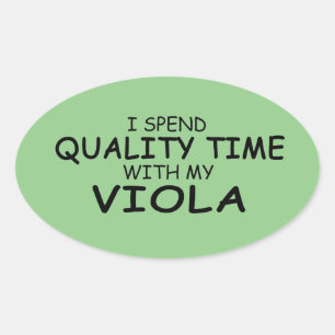 Qualitätszeitviola Oval Aufkleber