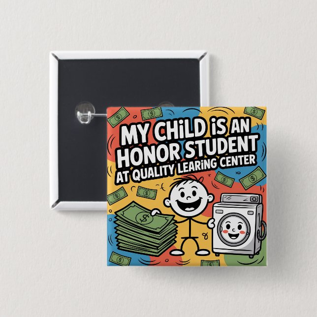 Quality Learing Center Minnesota Korruption  Button (Vorne & Hinten)