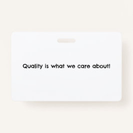 Quality Policy Abzeichen - Anpassen! Ausweis