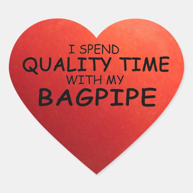 Quality Time Bagpipe Heart Sticker (Vorderseite)