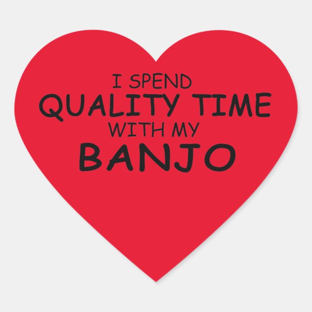 Quality Time Banjo Heart Sticker (Vorderseite)