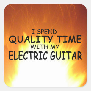 Quality Time Electric Gitarren Square Sticker