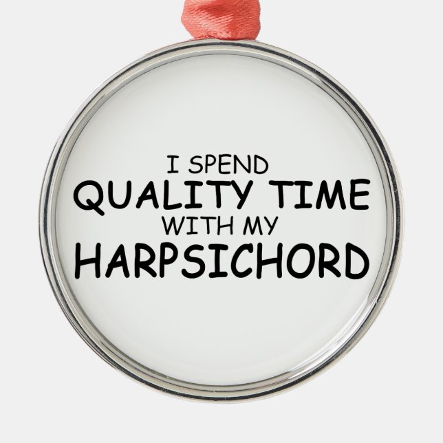 Quality Time Harpsichord Silbernes Ornament (Vorne)