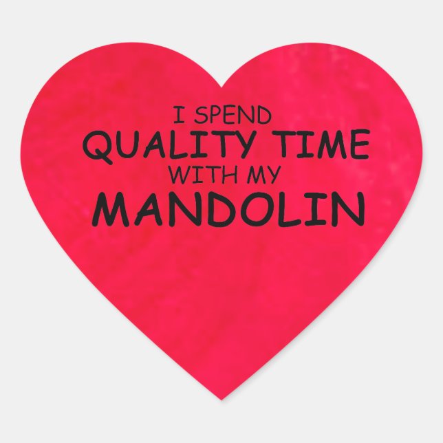 Quality Time Mandolin Heart Sticker (Vorderseite)