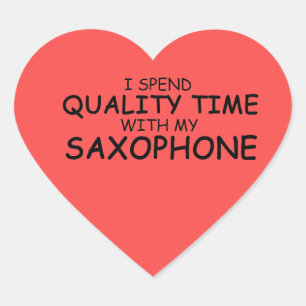 Quality Time Saxophon Heftpflaster Herz-Aufkleber