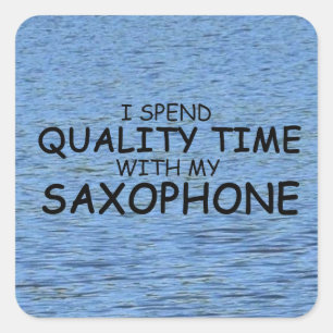 Quality Time Saxophon Square Sticker