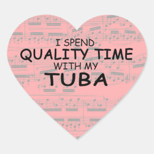 Quality Time Tuba Heart Sticker