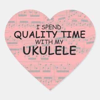 Quality Time Ukulele Heart Sticker