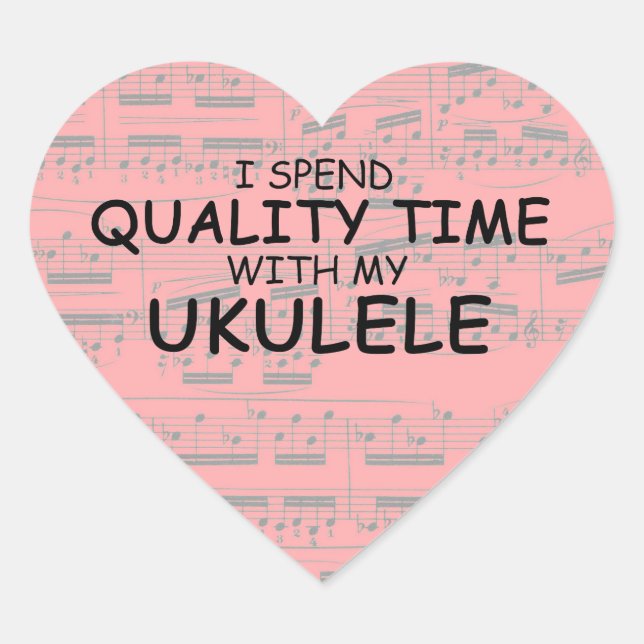 Quality Time Ukulele Heart Sticker (Vorderseite)