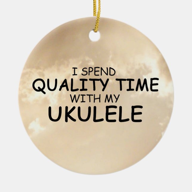 Quality Time Ukulele Keramik Ornament (Vorne)
