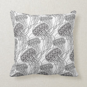 Qualle-Gekritzel Kissen