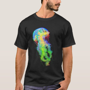 Qualle Glitch-Ästhetik Tiefsee-Kunst T-Shirt