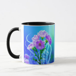 Qualle Nessel und Blumen Tasse