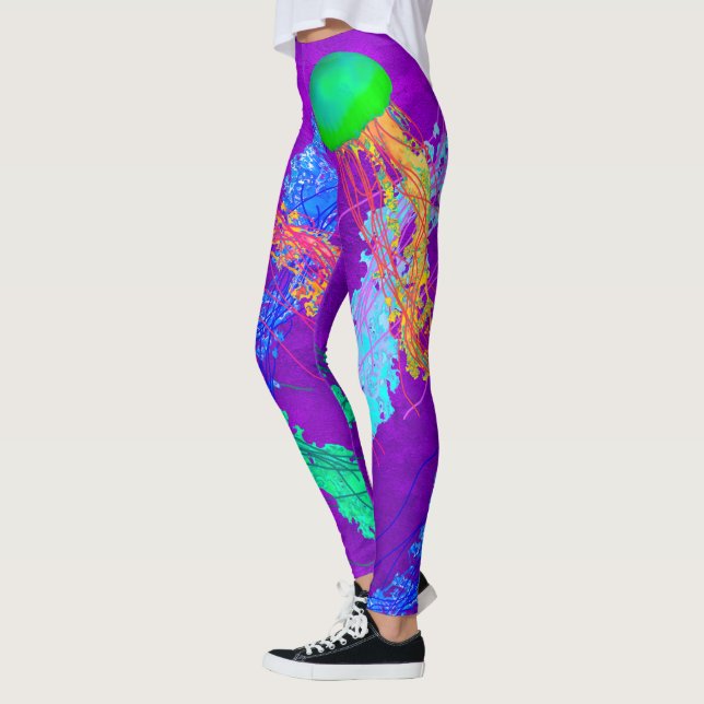 Quallen auf Lila - Leggings (Links)