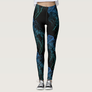 Quallen Blauer Grüner Leggings