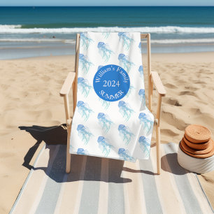 Quallen Blue Green Personalisiert Beach Handtuch