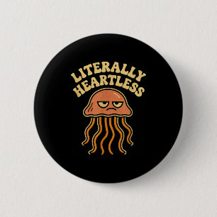 Quallen buchstäblich herzlos lustig niedlich Meer  Button