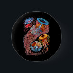 Quallen Button<br><div class="desc">Eine Gruppe scheibenförmige Quallen,  in denen die Medusa die dominierende und auffallende Einzelperson im Lebenszyklus ist.</div>