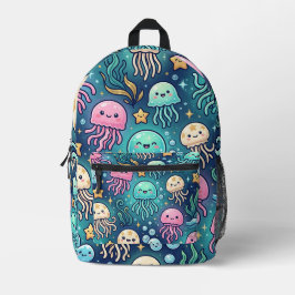 Quallen-Glow-Ocean-Rucksack Bedruckter Rucksack