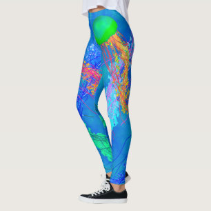 Quallen in blau - Leggings