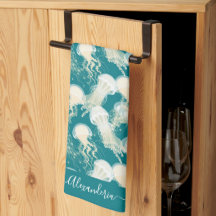Quallen in Blue Ocean Summer Season Monogram