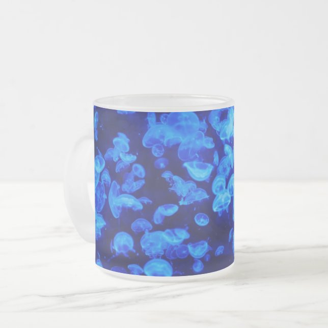 Quallen in Deep Blue Sea Mattglastasse (Vorderseite Links)
