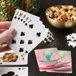 Quallen in Teetassen Spielkarten