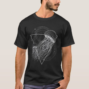 Quallen Kunst Design Geometrische Ozeanliebhaber D T-Shirt