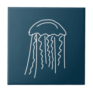 Quallen Meeresleben aquatisch modern Fliese