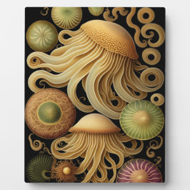 Quallen | Moderne Haeckel Tabletop Art Fotoplatte